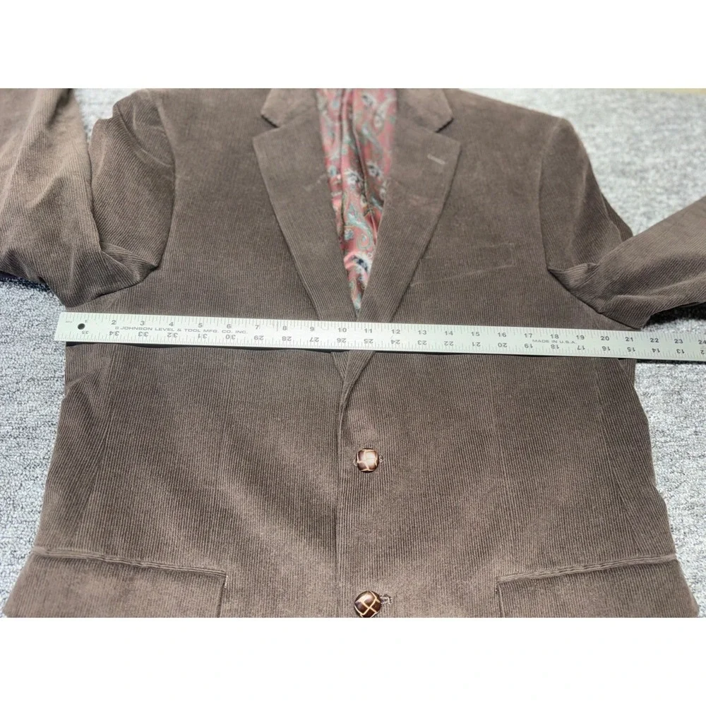 Lauren Ralph Lauren Mens Brown Corduroy Blazer Paisley‎ Lining 2-Button Jacket